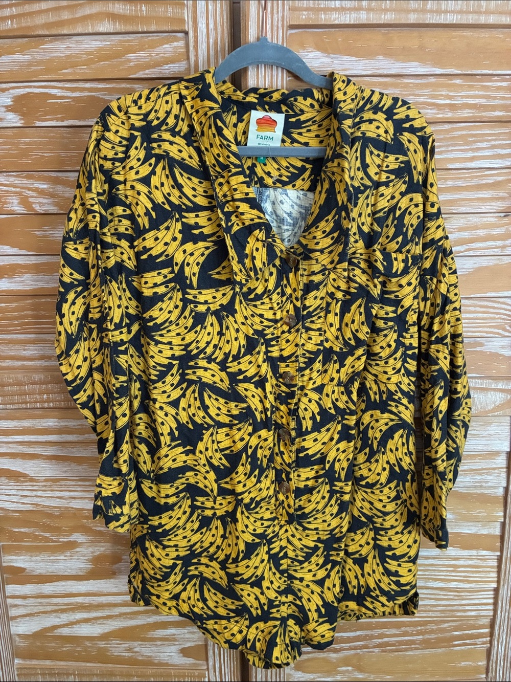 FARM Rio Black & Yellow Banana-Print Romper